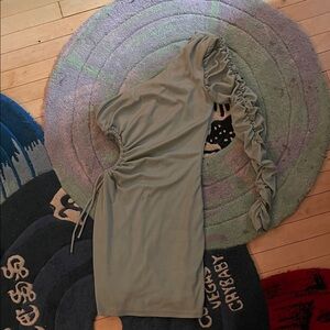 AKIRA Soft Green One Shoulder Dress